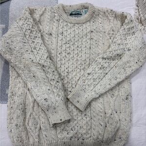 Aran Crafts Speckled Cream Irish chunky Sweater